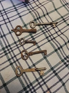 LOT OF 5 OLD ANTIQUE VINTAGE SKELETON KEYS Hollow Barrel And Solid Skeleton - Picture 1 of 5