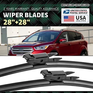 Front Windshield Wiper Blades For Ford ESCAPE 2013-2019 EDGE 2015-2021 28"28" - Picture 1 of 9
