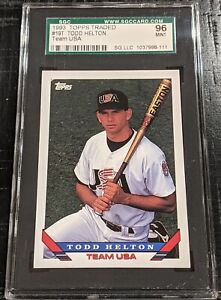 1993 Topps Traded Todd Helton ROOKIE SGC "96" 9 MINT RC #19T Team USA