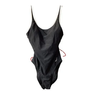 Nautica Women’s one piece swimsuit sz Medium Black With White Accents New - Picture 1 of 7