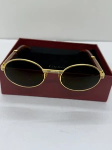 Vintage Cartier 130B Sunglasses Wood 51-20 Rare 1980's - Picture 1 of 23