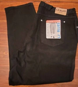 Vintage NWT L.A. Blues Women's Relaxed fit Taper leg Black jeans Plus size 28W - Picture 1 of 9