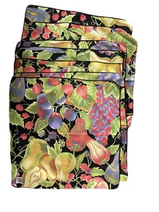 NWT Lee Jay Floral Fruit Set Of 6 Dinner Table Placemat Napkins - Picture 1 of 5
