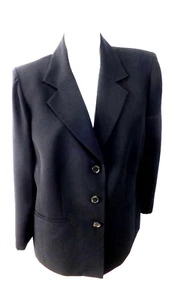 Dressbarn Mujer Negro Poliéster Forrado Blazer Con Espalda Cinturón Talla 14W - Imagen 1 de 4