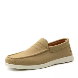 Scarpe uomo Bruno Marc traspiranti in maglia casual slip on kaki nuove con scatola taglia 10,5 - Foto 1 di 8