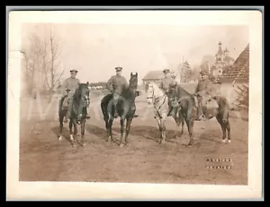 Foto, WK1, Inf.Rgt.167, die Offiziere der Kmp. zu Pferde; L189L - Bild 1 von 2
