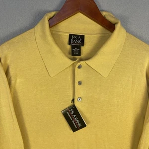 Maglione Jos A Bank Signature seta uomo XL oro manica lunga bottoni lusso NUOVO - Foto 1 di 10