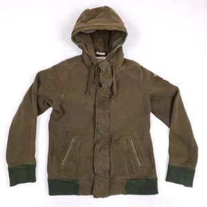 Abercrombie Muscle Hoodie Jacket Large Brown Full Zip Grunge Y2K Streetwear - Picture 1 of 15
