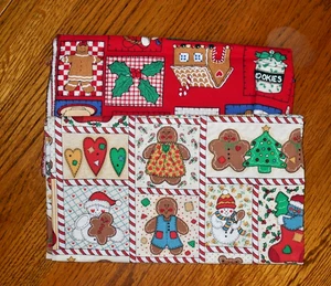 2 Stück Weihnachten Plätzchen Muster Baumwollstoff fast 3 Yds insgesamt - Bild 1 von 6