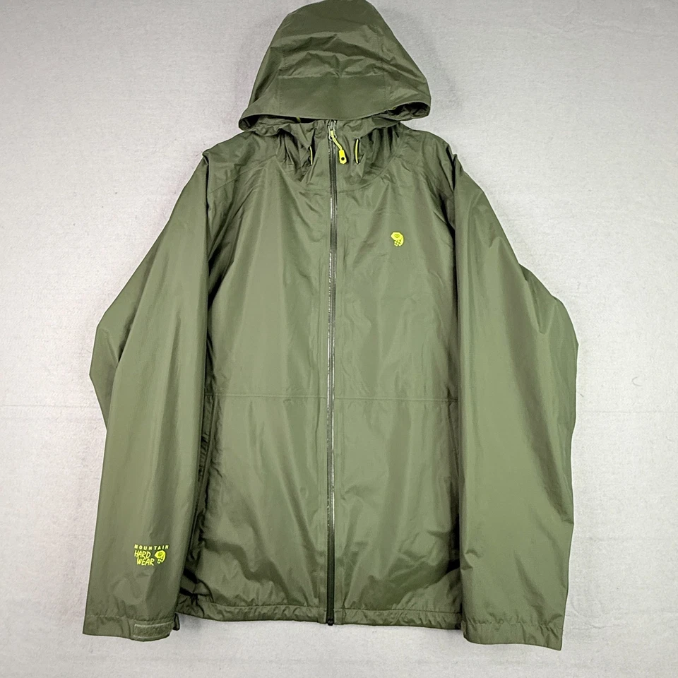 Jaqueta Mountain Hardwear Finder Masculina 2XL Verde Impermeável Casaco de Chuva Malha Forrada - Imagem 1 de 4