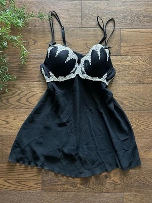 Victoria’s Secret XLarge Sexy Encaje Transparente Malla Liguero Sin Mangas Babydoll Lencería Negra Foto 1 de 4