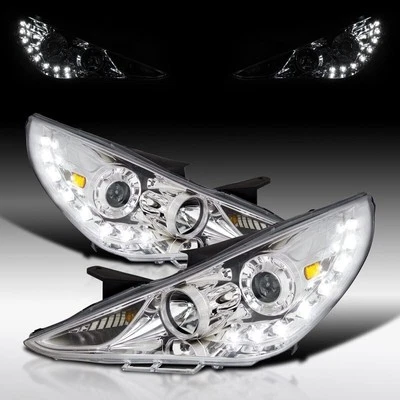 For 2011 2012 2013 2014 Hyundai Sonata LED Projector Headlights Chrome Housing - Image 1 of 4
