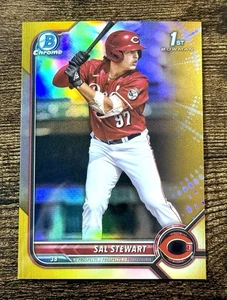 2022 Bowman Chrome 1st Gold Refractor/50 Sal Stewart BDC-122 - Picture 1 of 3
