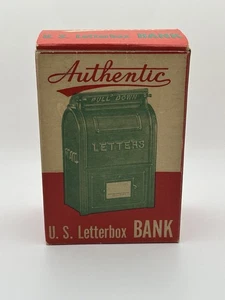 Vintage Authentic U.S Letterbox Mailbox Coin Bank mit Schlüssel und Box komplett  - Bild 1 von 10