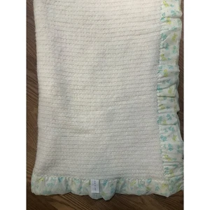 Coperta culla termica vintage Carter’s bambino bordo raso tessuto waffle aperto 36x50 - Foto 1 di 6