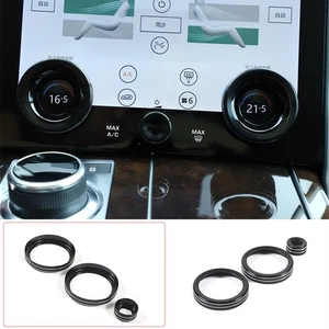 Black Alloy AC & Volume Knob Ring For LR Range Rover Sport L494 2018-22 US - Picture 1 of 14