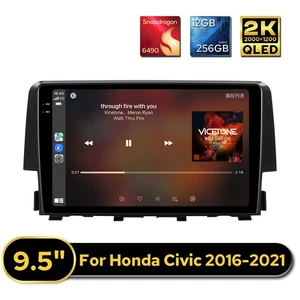 "Radio de coche 2K 2000X1200 pantalla 9,5"" para 10º Honda Civic Hatchback Si cupé tipo R" - Imagen 1 de 4