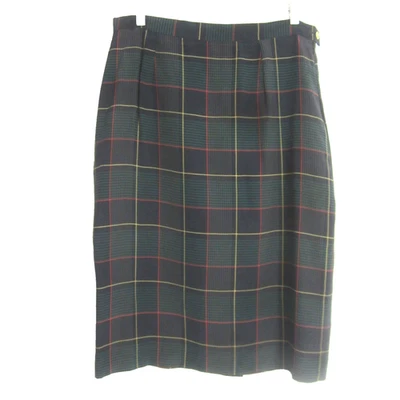 Falda De Colección Argenti Para Mujer 14 Verde Negro Rojo Espiga Cuadros Seda Mediana 32" Foto 1 de 4