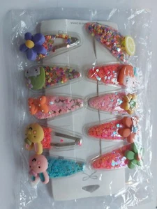 Cute Hair Clips sets, Rainbow Hearts Star Clips Various Designs, Party Favours - Picture 1 of 11