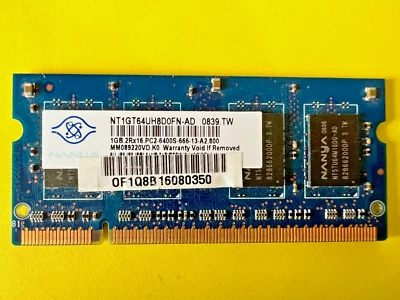 Nanya NT1GT64UH8D0FN-AD modulo RAM 1GB DDR2 PC2-6400S 800MHz so dimm 200-pin - Immagine 1 di 3