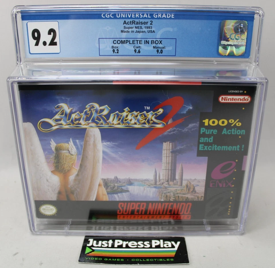 ActRaiser 2 Super NES 1993 CIB CGC Graded 9.2 - Image 1 of 4