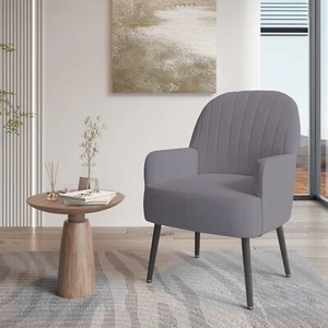 Upholstered Modern Single Sofa Side Chair E-MOTIE Velvet Accent Chair - Picture 1 of 18