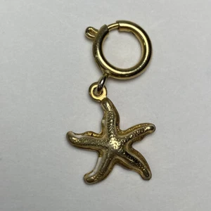 Stern Fisch Charm für Schuh Armband Schlüsselanhänger Reißverschluss goldfarben Metall Strand Sealife - Bild 1 von 3