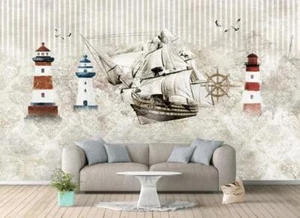 3D Segelboot H292 Tapete Wandbild Selbstklebend Abnehmbare Aufkleber Sinsin - Bild 1 von 11