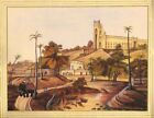 Hand Painted Indian Painting Of Royal Palace Fort On Mountain 17x13.5 Inches