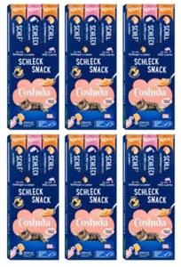 6x 112g COSHIDA Schleck Snack Geflügel, Leber & MSC Lachs lecker & cremig