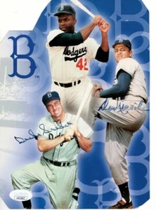 Duke Snider Don Newcombe Autographed Custom Cut Photo Dodgers JSA AW92807 - Picture 1 of 2