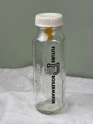 Biberón de vidrio Evenflo PURDUE Future Boilermaker con pezón KERR co. De colección Foto 1 de 4