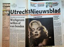 Utrechts Nieuwsblad Newspaper August 5 2002 Marilyn Monroe Ronnie Brunswijk