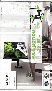 Sanus Accents Medium Full Motion TV Wall Mount for 26-55" TVs –Black (AMF319-B1) - Picture 1 of 4