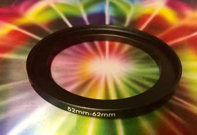 1(ONE) Black METAL ADAPTER-RING 52mm to 62mm 52-62mm Step Up Filter Ring M52-F62 - Image 1 of 4