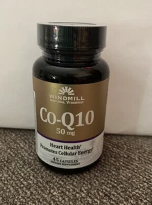 Windmill Natural Vitamins Co-Q10 Promotes Heart Health 45 Capsules 50mg Exp 8/26 - Picture 1 of 3