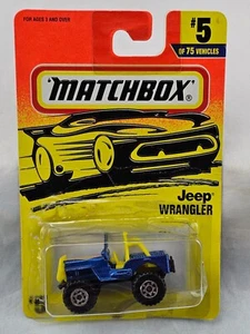 Matchbox Jeep Wrangler 4x4 #5 von 75 Metallake Blue 1996 Thailand lose Blisterpackung - Bild 1 von 12