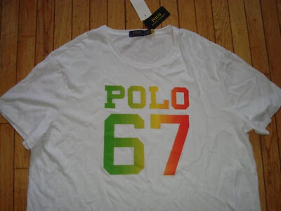 CAMISETA POLO RALPH LAUREN MANGA CORTA BLANCA HOMBRE TALLA XXL 2XL NUEVA CON ETIQUETAS@$59.50 Foto 1 de 4