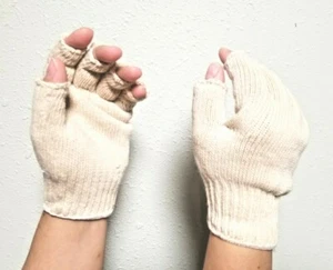 Cloth work Gloves fingertip-less Knit Gloves 12 pair One Size Fits Most - Picture 1 of 10