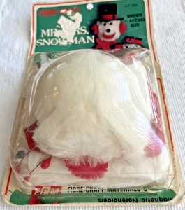 1978 Fibre-Craft Mr & Mrs Snowman Magnetic Noteholders Kit 2561 Makes 2 USA VTG - Picture 1 of 4