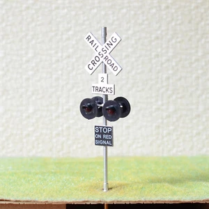 1 x O scale railroad grade crossing signals LED made 4 target faces black #2SL4 - Picture 1 of 5