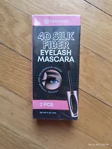 Mascara ciglia in fibra di seta 4D impermeabile 2 pz lunga durata volumizzante sigillato - Foto 1 di 5