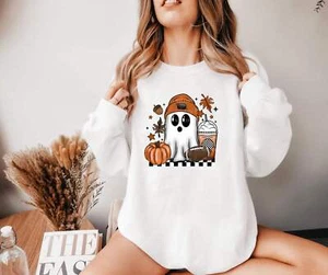 Sudadera Football Ghost Halloween, Linda Sudadera Halloween, Camisas Halloween - Imagen 1 de 10