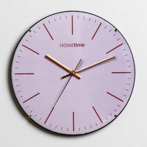 30CM ROUND PINK / COPPER BLUSH WALL CLOCK WITH CONVEX DIAL.NEW.SPECIAL OFFER. - Picture 1 of 1