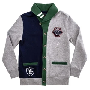 NWOT Boys Polo Ralph Lauren Varsity Shawl Cardigan Sweater Size L 14-16 - Picture 1 of 13