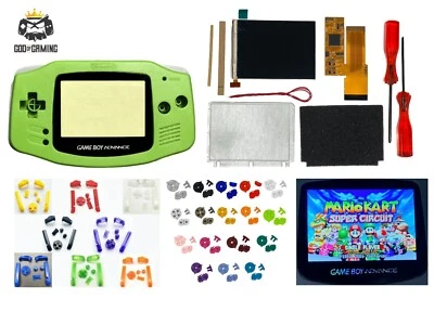 Nintendo Game Boy Advance GBA V2 IPS LCD Kit Housing Shell KIWI GREEN PRE-CUT - Image 1 of 4