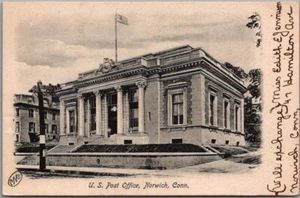 Postal 1906 Norwich, Connecticut ""Oficina de Correos de EE. UU."" edificio/Street View - Imagen 1 de 2