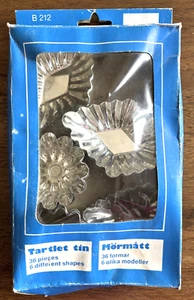 Vintage Sandbakkel Variety Shaped Ribbed Mini Tins 3.75 x 2.5 Sweden Lot of 30 - Picture 1 of 6
