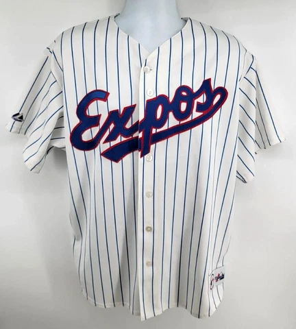 Montreal Expos Jose Vidro  #3 Vintage Majestic Baseball MLB Jersey Size XL White Cover