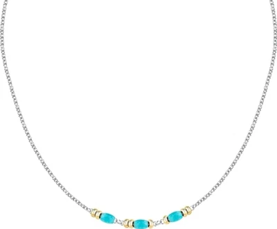 Collana Morellato Donna Acciaio Silver Perle Agata Azzurre _SAXQ05 - Immagine 1 di 2